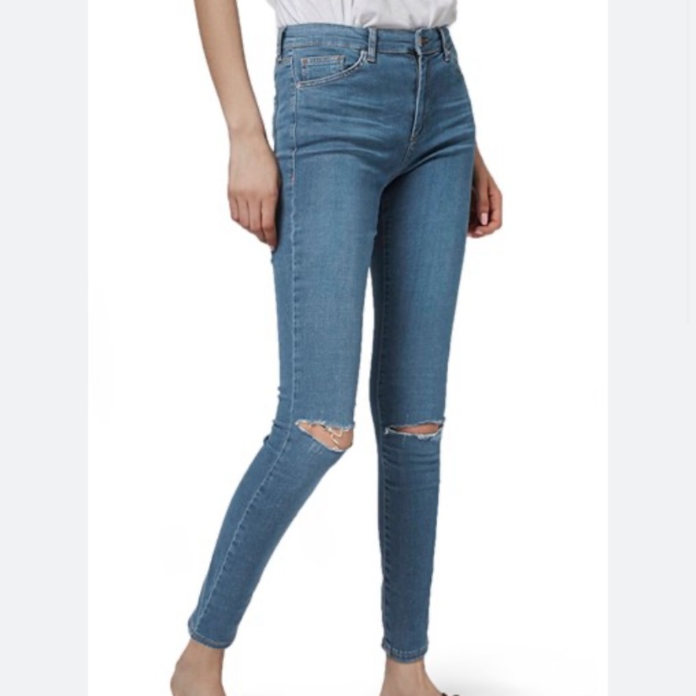 Topshop Moto Distressed Leigh Jeans - 30” inseam